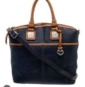 Brighton Black Leather Top Handle Bag